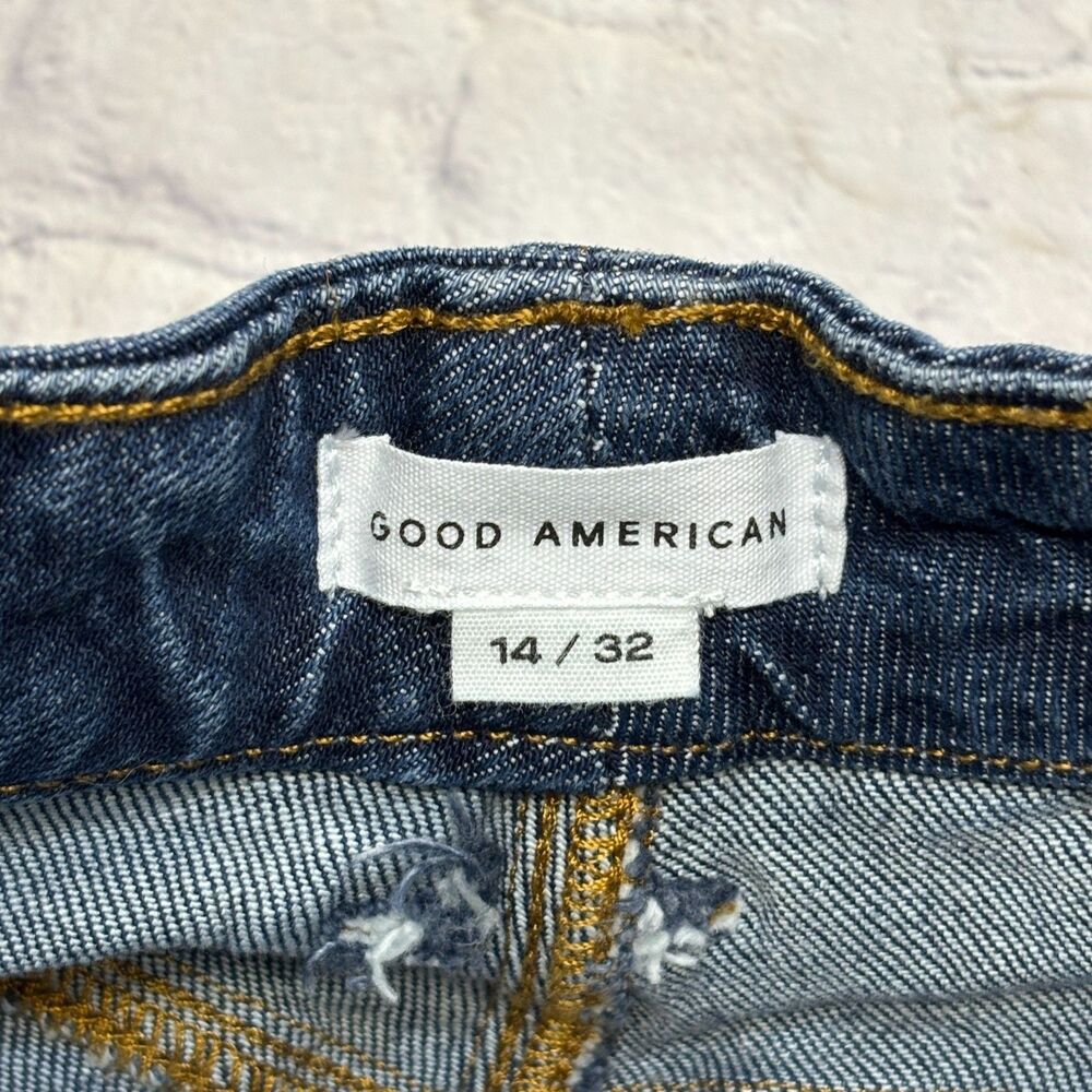 Good American Good Petite Palazzo Wide Leg Jeans Size 14/32 Denim C131 -15 - Picture 12 of 16